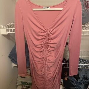 Fashion Nova Blush Ruched Dress